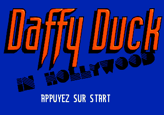 Daffy Duck in Hollywood title screen for Sega Mega Drive